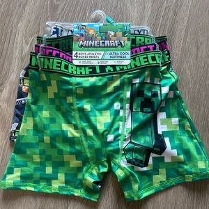 NWT- Minecraft Boys' 4-Pack Athletic Boxer Briefs - size 10